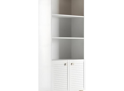 Elegantes weißes Bücherregal aus Holz im modernen Stil