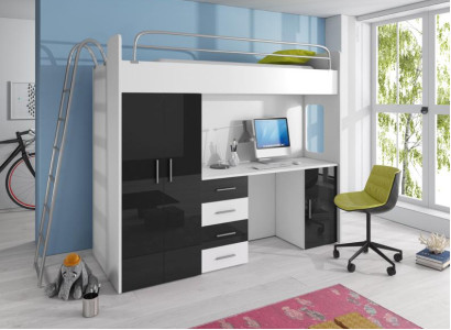 Hochbett Etagenbett mit Schrank Schreibtisch Doppelstockbett Bett Kinderzimmer