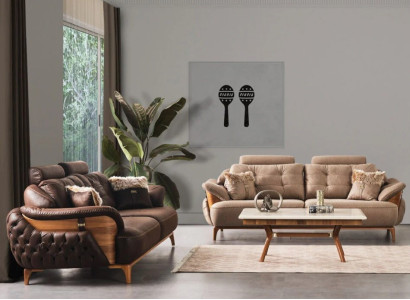 Polstergruppe  Lounge Garnitur Couch Set Sofa Gruppe Sitzgarnitur 3+3