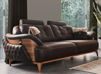 Dreisitzcouch 3-Sitzer-Sofa Dreisitzgarnitur Dreisitzer Polstersofa Braun