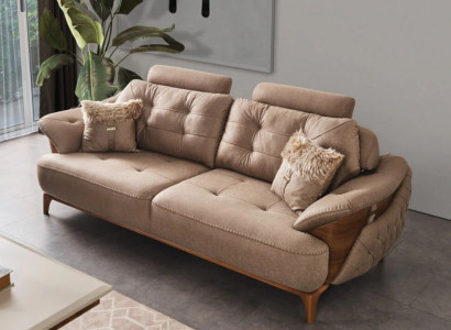 Dreisitzcouch 3-Sitzer-Sofa Dreisitzgarnitur Dreisitzer Polstersofa Cappuccino