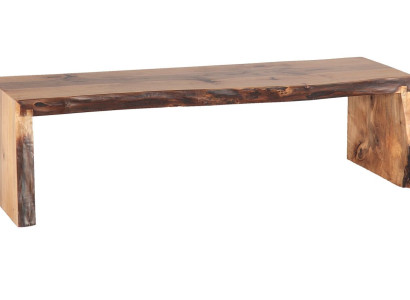 Elegante braune Holz-Sitzbank modern, stilvoll, komfortabel