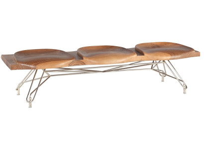 Elegante braune Holzsitzbank in zeitlosem Design für Wohnzimmer