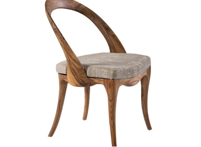 Brauner Holzstuhl modern elegant für Esszimmer und Wohnzimmer