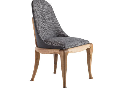 Grauer Holzstuhl modern elegant für Esszimmer und Büro