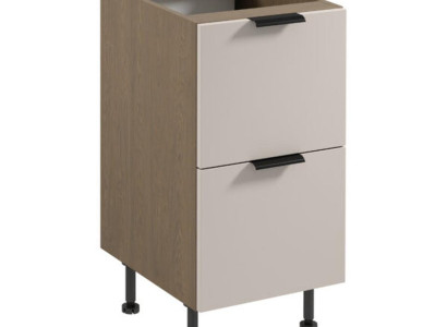 Moderner Küchenschrank Küchenunterschrank mit 2 Schubladen Braun-Beige