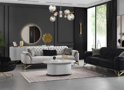 Polstermöbel Sofagarnitur Sofalandschaft Couchmöbel Sofa Wohnzimmer Couch 3+3+1