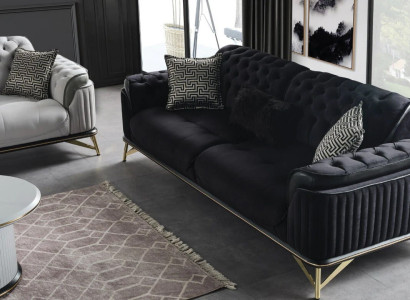 Sofa 3 Sitzer Top-Qualität Textil Sofas Couch Polster Garnitur Moderne