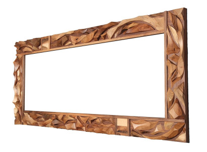 Brauner Holz- und Glasspiegel eleganter Stil für Schlafzimmer