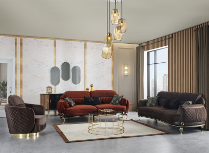 Sofalandschaft Polstermöbel Kombination Couchmöbel Sofa Wohnzimmergarnitur 3+3+1