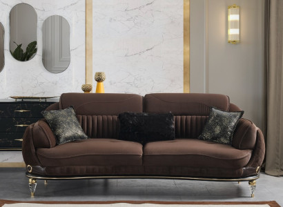 Dreisitzcouch 3-Sitzer-Sofa Dreisitzgarnitur Dreisitzer Polstersofa Dunkelbraun