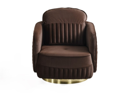 Luxus Sessel Design Polster Lounge Club Sitz Relax Wohnzimmer Braun Modern