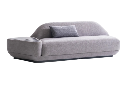 Stilvolles Graues Polstersofa Designer Wohnzimmer Textil 3-Sitzer