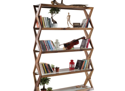Elegantes braunes Holzregal für moderne Verkaufsräume