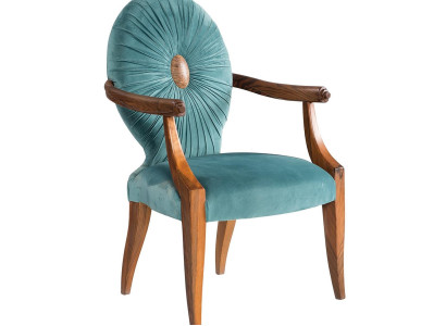 Blauer moderner Holzsessel stilvolles Wohnzimmermöbel