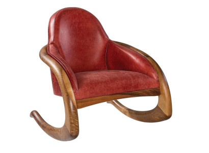 Moderner roter Stoffsessel aus Holz für Wohnzimmer