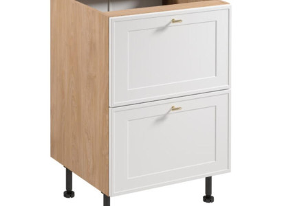 Küchenschrank Unterschrank Schubladenschrank Holzschrank Beige Weiß