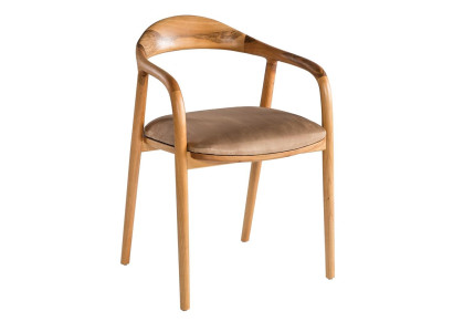 Moderner brauner Stoffsessel aus Holz für Wohnzimmer