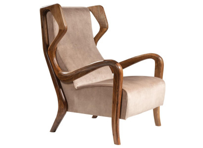 Eleganter brauner Stoffsessel im modernen Design
