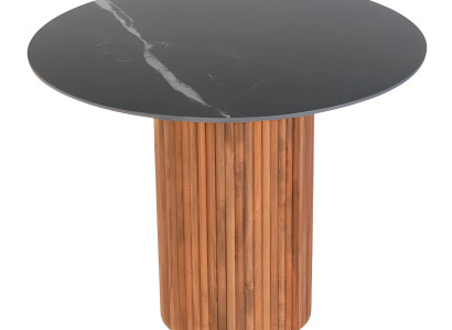 Schwarz-Brauner Esstisch Designer Runder Tisch Moderne Holz Möbel