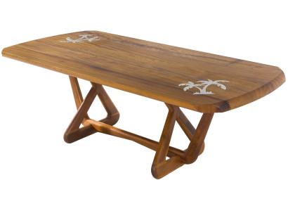 Moderner Couchtisch aus Holz in Braun-Optik