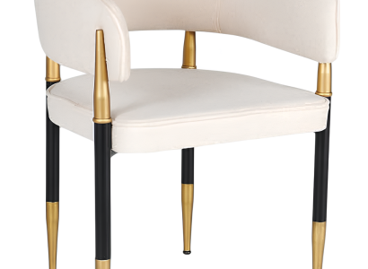 Stilvoller Polster Esszimmerstuhl Designer Holzfüße Armlehnenstuhl