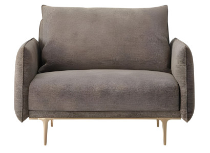 Moderner grauer Stoffsessel aus Holzrahmen