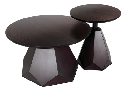 Eleganter brauner Couchtisch aus Holz im klassischen Stil