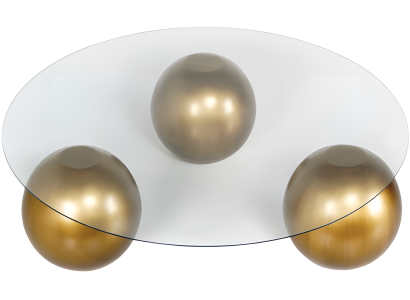 Transparenter Holz-Couchtisch im modernen Design