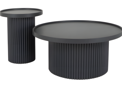 Schwarzer Holz Couchtisch und Beistelltisch im klassischen Stil