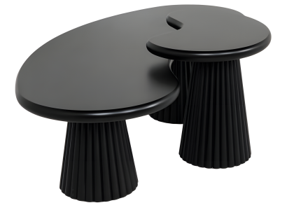 Schwarzer Holz Couchtisch und Beistelltisch modern elegant