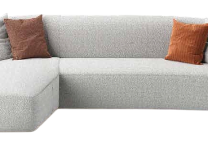 Elegantes Weißes Stoff-Ecksofa in L-Form Modernes Wohnzimmermöbel