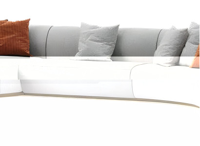 Elegantes weißes Stoff-Ecksofa modern und zeitgenössisch