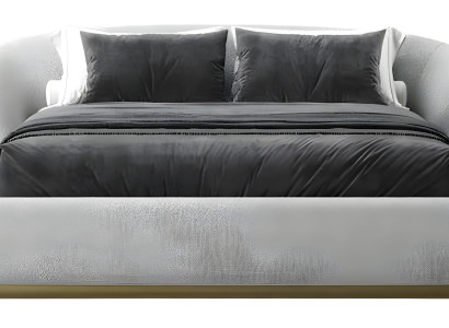 Weißes Textilbett im modernen Design