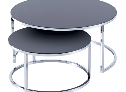 Moderner grauer Couchtisch aus Edelstahl