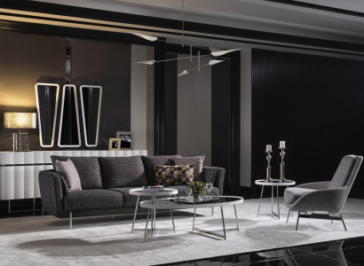 Wohnzimmer Grau Sofagarnitur Dreisitzer Sessel Luxus Couch Set 4 1 Sitzer