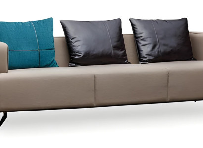 Modernes beiges Stoffsofa aus Holzrahmen