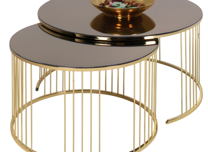 Goldener Couchtisch aus Edelstahl in elegantem Design