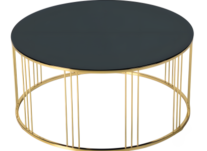 Schwarzer Edelstahl Couchtisch modern elegant