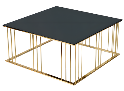 Schwarzer moderner Couchtisch aus Edelstahl