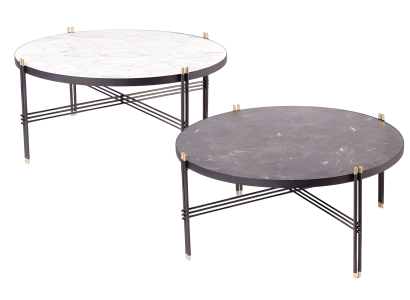 Moderner brauner Couchtisch aus Metall