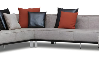 Elegantes graues Ecksofa aus Stoff im modernen Design