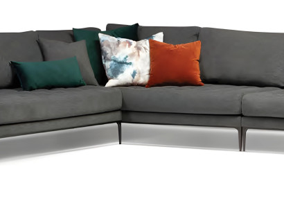 Elegantes graues Ecksofa aus Stoff modern und zeitlos