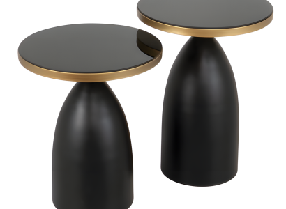 Schwarzer Holztisch modern, eleganter Beistelltisch aus Holz