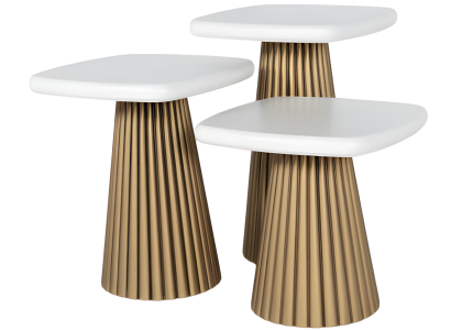 Beistelltisch Holz Weiß Modern Elegant