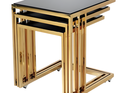 Schwarzer Beistelltisch aus Edelstahl modern und elegant