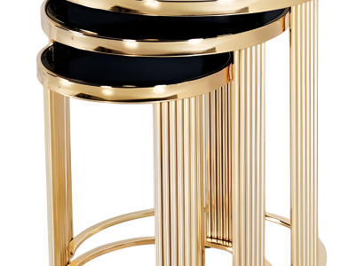 Eleganter schwarzer Beistelltisch aus Edelstahl im modernen Design