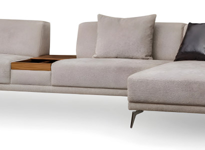 Weißes Stoff-Ecksofa in L-Form modern