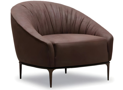 Eleganter brauner Stoffsessel im modernen Design