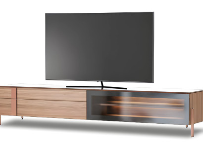 Elegantes braunes Holz Lowboard modern für Wohnzimmer